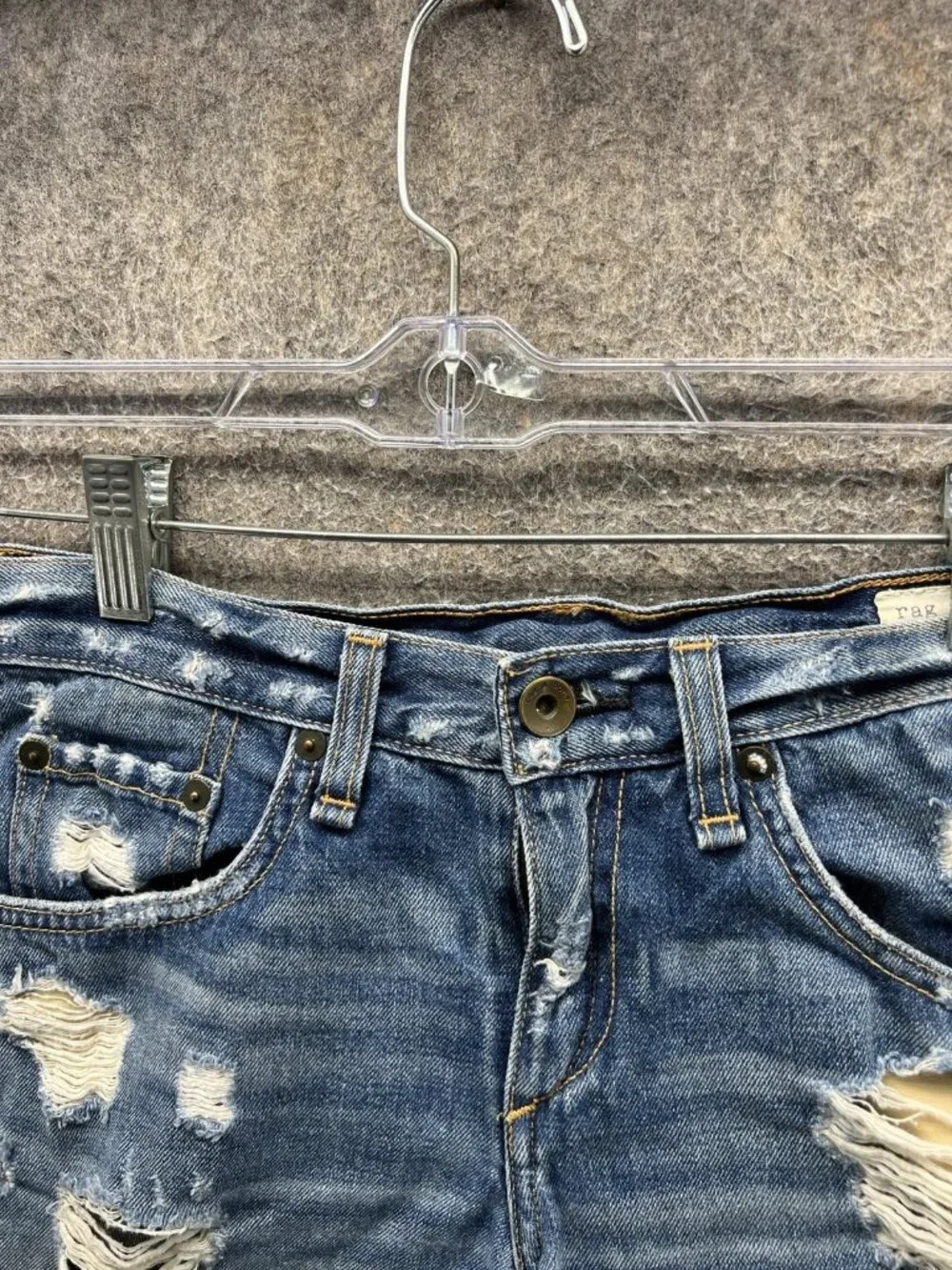 Rag & Bone Jeans Shorts Womens 25 Denim Distressed Cutoff Cuffed 3 Inseam Casual